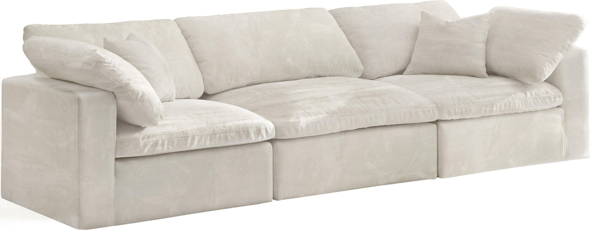 Cozy Cream Velvet Cloud Modular Sofa