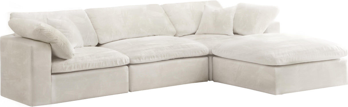 Cozy Cream Velvet Cloud Modular Sectional - galleria furniture outlet