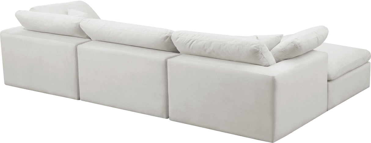 Cozy Cream Velvet Cloud Modular Sectional - galleria furniture outlet