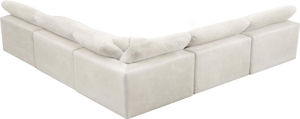 Cozy Cream Velvet Cloud Modular Sectional - galleria furniture outlet
