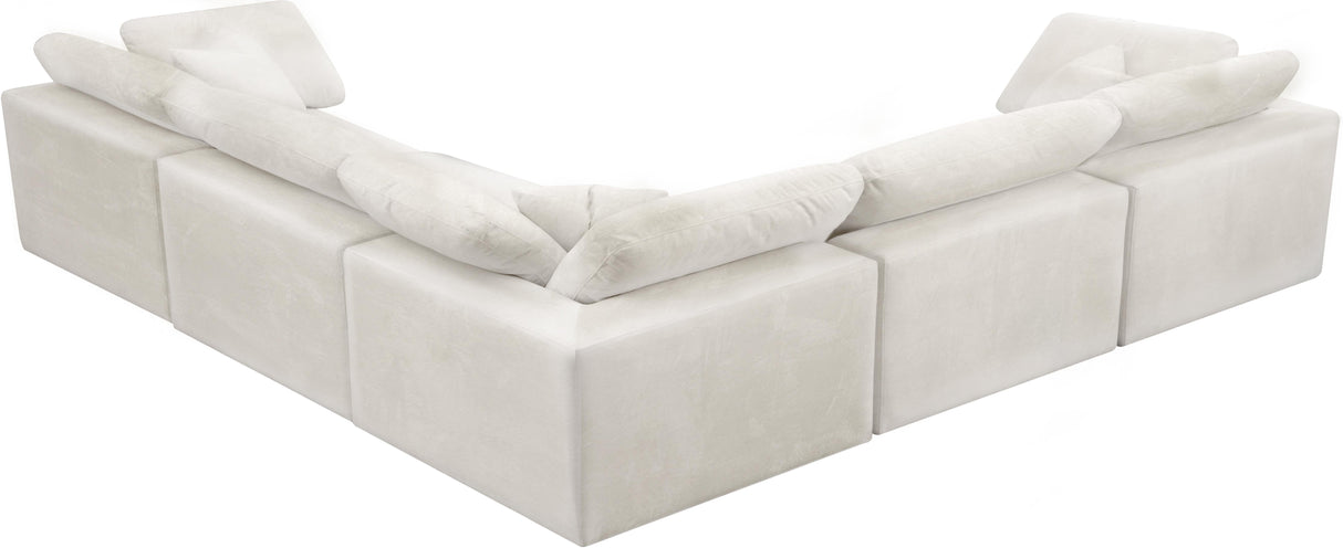Cozy Cream Velvet Cloud Modular Sectional - galleria furniture outlet