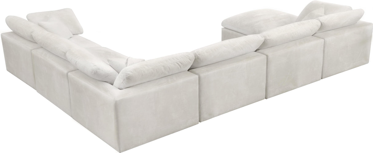 Cozy Cream Velvet Cloud Modular Sectional - galleria furniture outlet