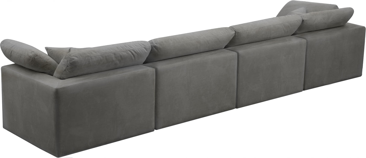 Cozy Grey Velvet Cloud Modular Sofa - galleria furniture outlet