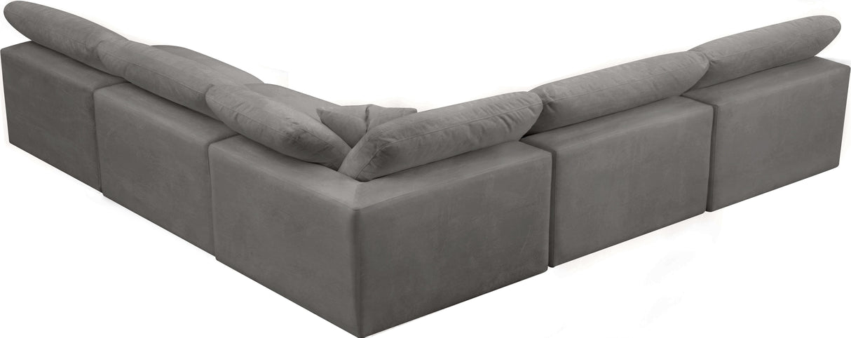 Cozy Grey Velvet Cloud Modular Sectional - galleria furniture outlet