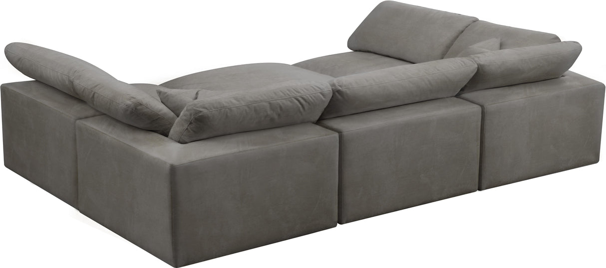 Cozy Grey Velvet Cloud Modular Sectional - galleria furniture outlet