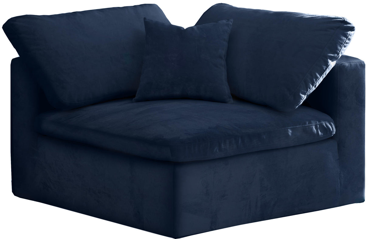 Cozy Navy Velvet Chair - galleria furniture outlet