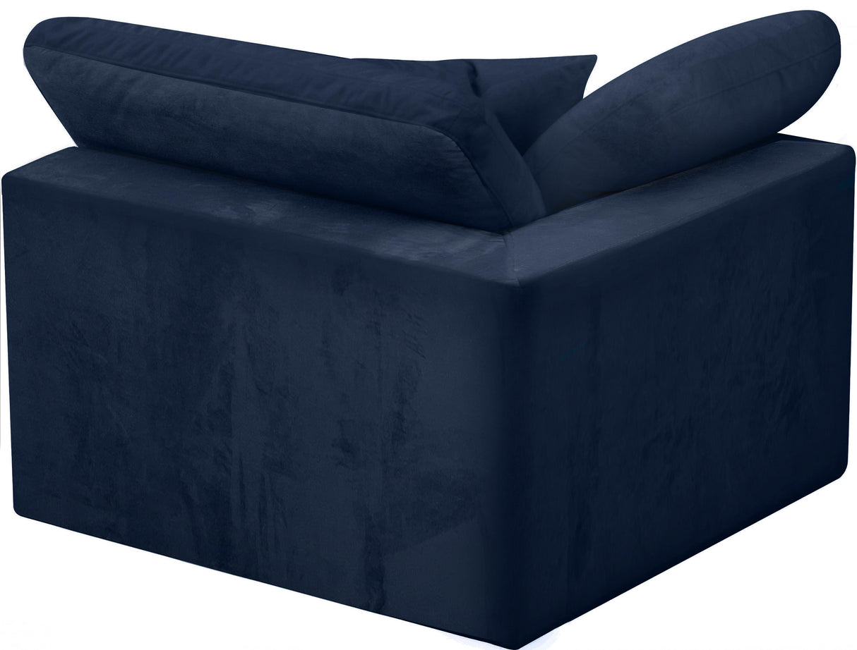 Cozy Navy Velvet Chair - galleria furniture outlet