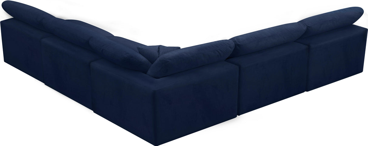 Cozy Navy Velvet Cloud Modular Sectional - galleria furniture outlet