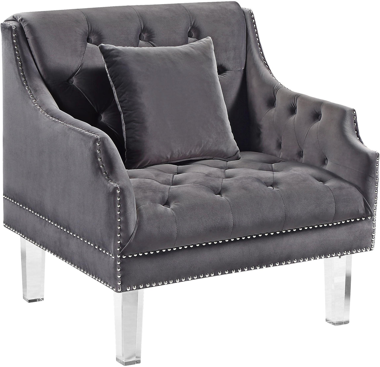 Roxy Grey Velvet Chair