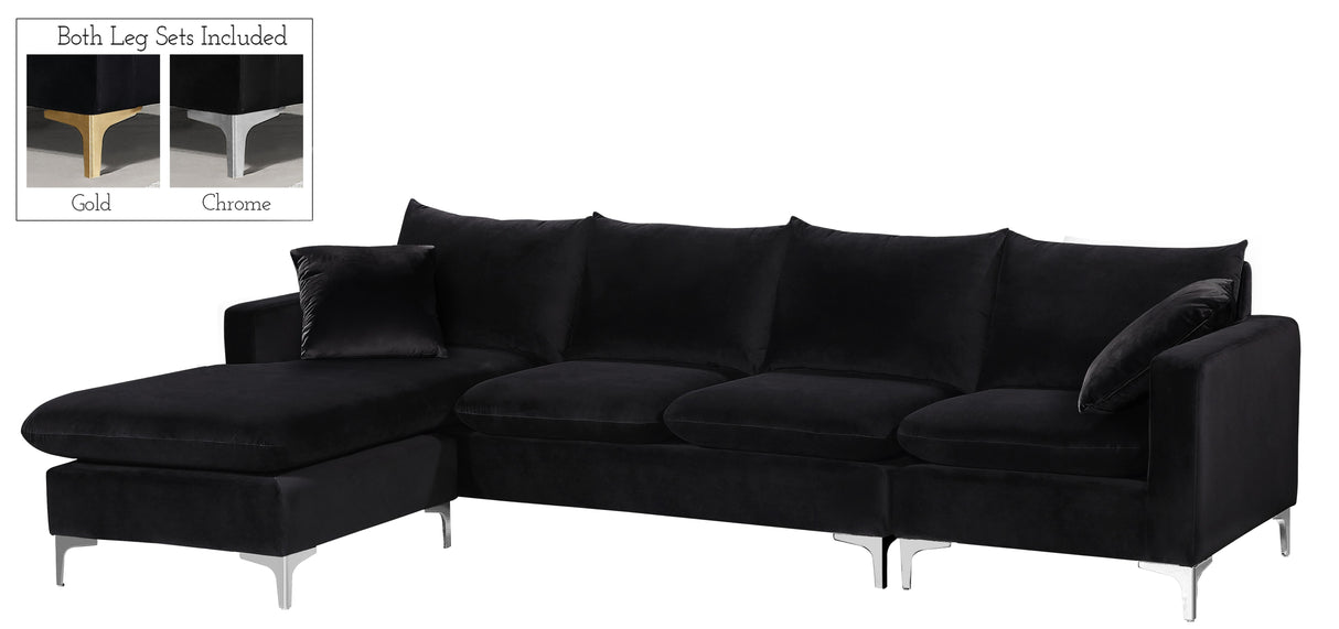 Naomi Black Velvet 2pc. Reversible Sectional - galleria furniture outlet