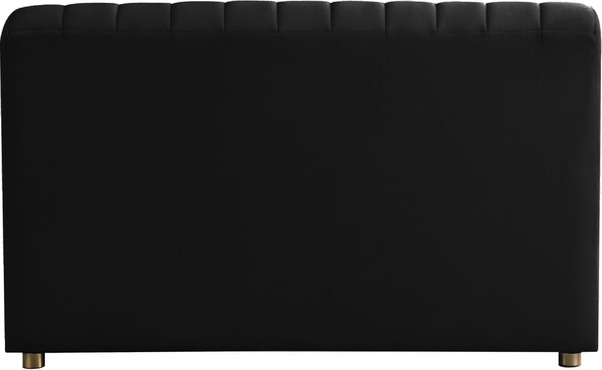 Naya Black Velvet Chair - galleria furniture outlet