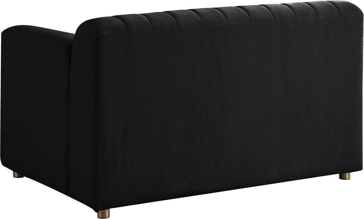 Naya Black Velvet Chair - galleria furniture outlet