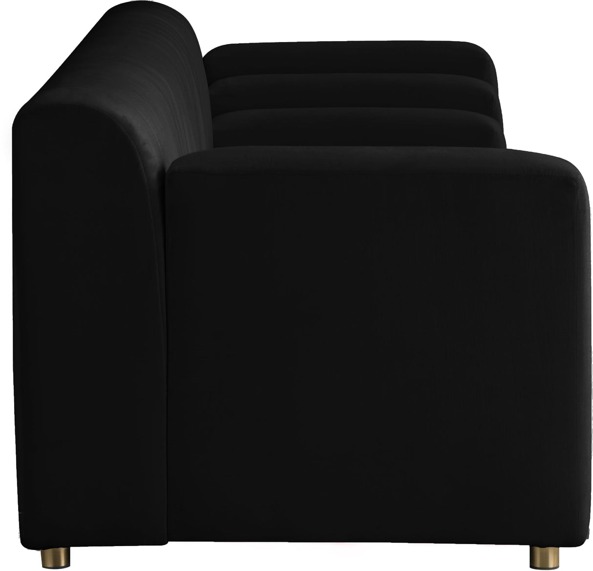 Naya Black Velvet Sofa - galleria furniture outlet