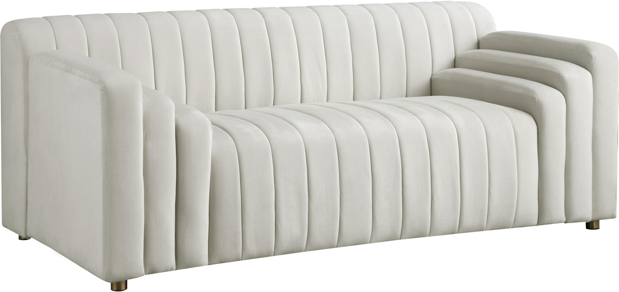 Naya Cream Velvet Loveseat - galleria furniture outlet