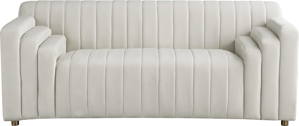 Naya Cream Velvet Loveseat - galleria furniture outlet