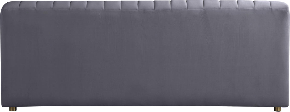 Naya Grey Velvet Loveseat - galleria furniture outlet