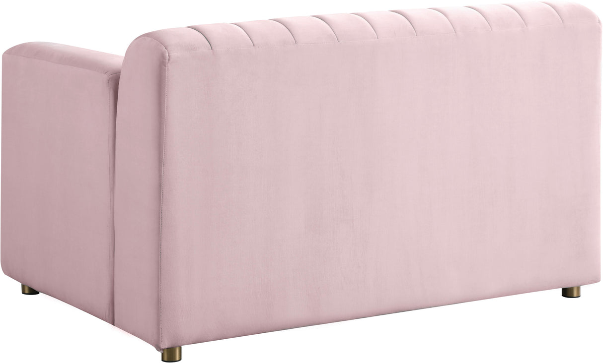 Naya Pink Velvet Chair - galleria furniture outlet
