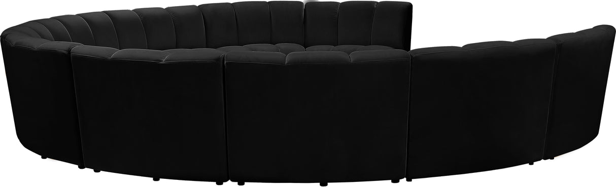 Infinity Black Velvet 10pc. Modular Sectional - galleria furniture outlet