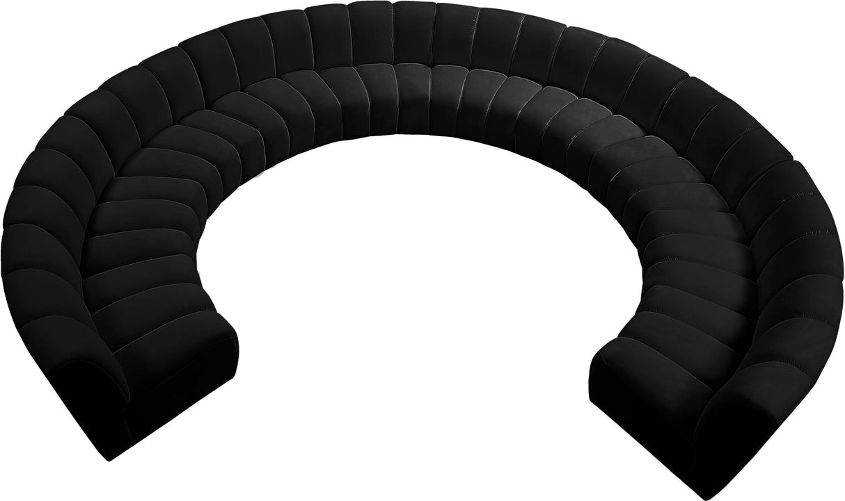 Infinity Black Velvet 10pc. Modular Sectional - galleria furniture outlet