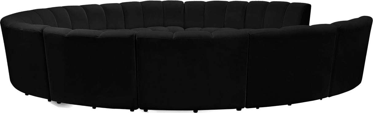 Infinity Black Velvet 11pc. Modular Sectional - galleria furniture outlet