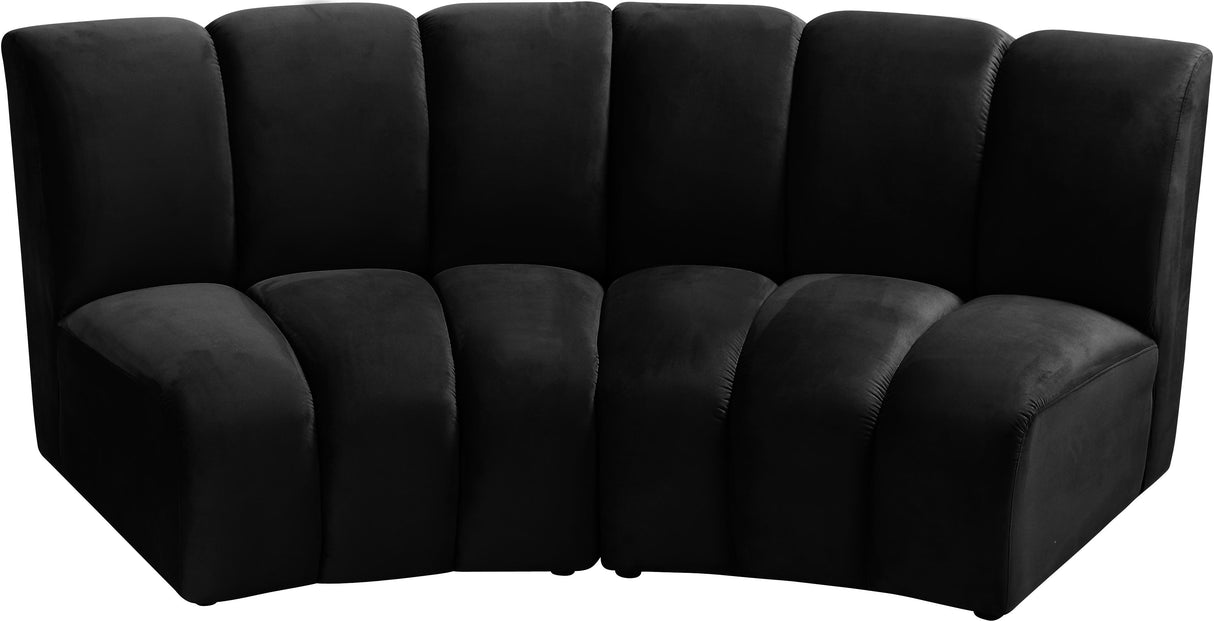 Infinity Black Velvet 2pc. Modular Sectional - galleria furniture outlet