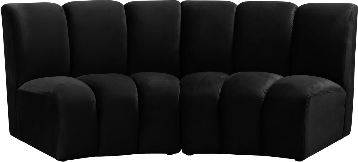 Infinity Black Velvet 2pc. Modular Sectional - galleria furniture outlet