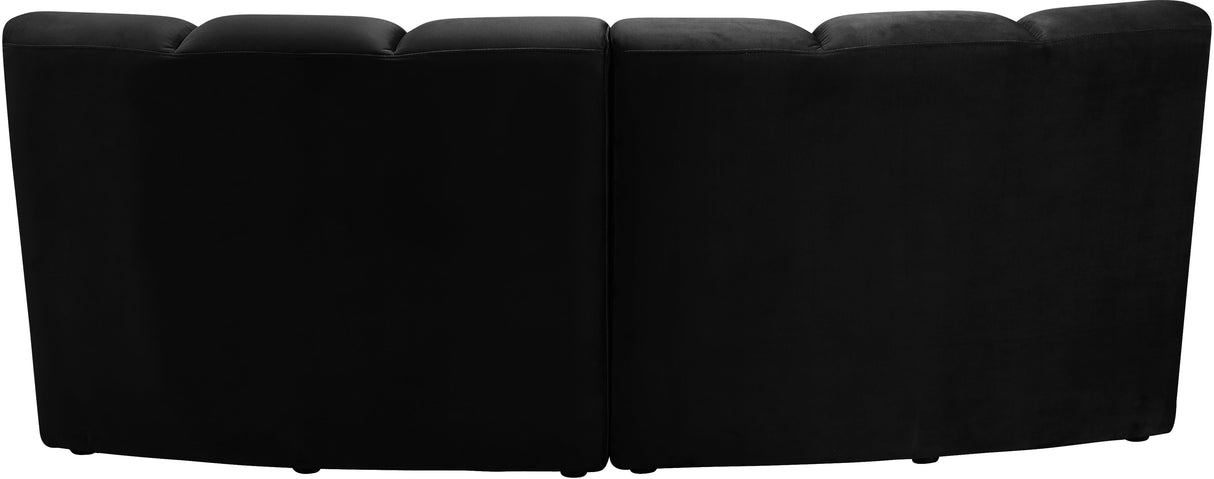 Infinity Black Velvet 2pc. Modular Sectional - galleria furniture outlet
