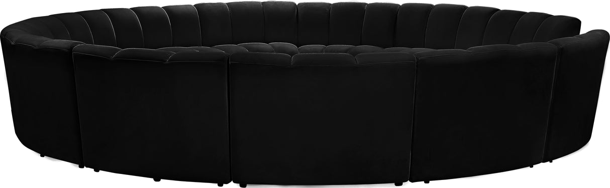 Infinity Black Velvet 12pc. Modular Sectional - galleria furniture outlet