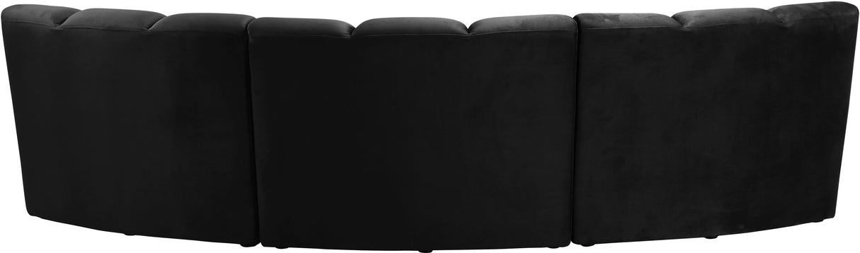 Infinity Black Velvet 3pc. Modular Sectional - galleria furniture outlet