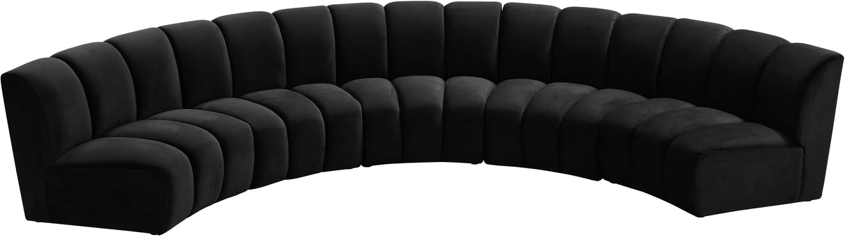 Infinity Black Velvet 5pc. Modular Sectional - galleria furniture outlet