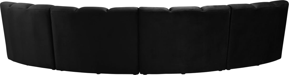 Infinity Black Velvet 4pc. Modular Sectional - galleria furniture outlet