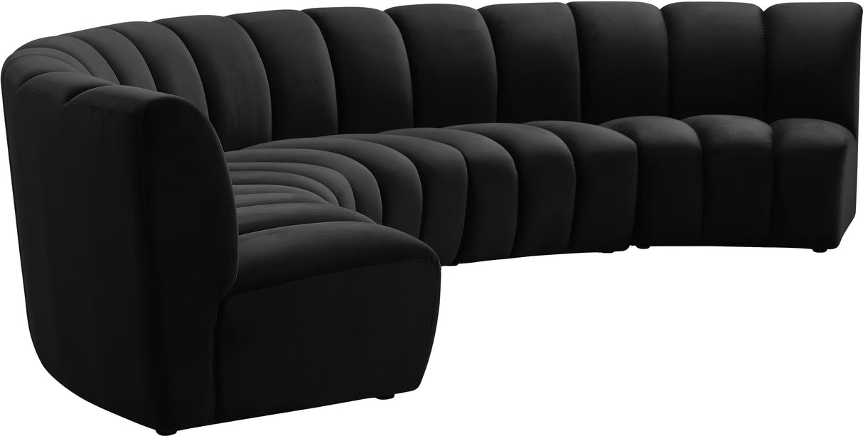 Infinity Black Velvet 5pc. Modular Sectional - galleria furniture outlet