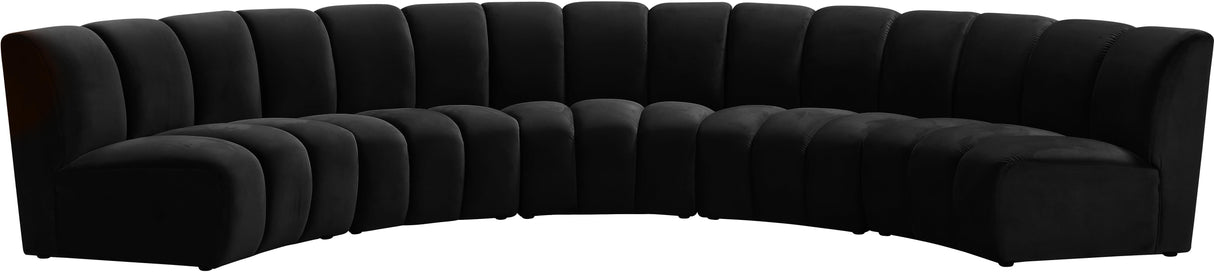 Infinity Black Velvet 5pc. Modular Sectional - galleria furniture outlet