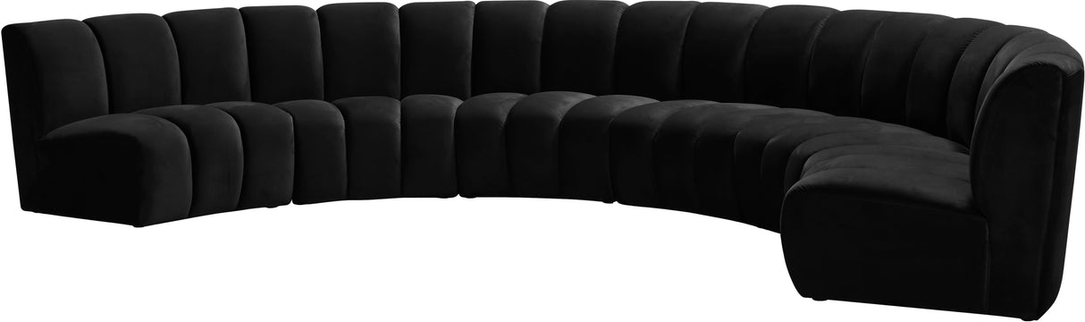 Infinity Black Velvet 6pc. Modular Sectional - galleria furniture outlet