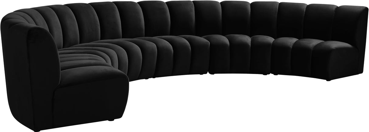 Infinity Black Velvet 6pc. Modular Sectional - galleria furniture outlet
