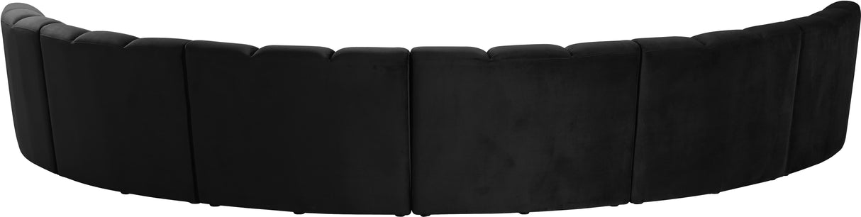 Infinity Black Velvet 6pc. Modular Sectional - galleria furniture outlet