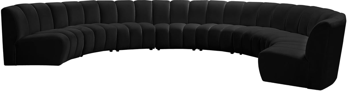 Infinity Black Velvet 8pc. Modular Sectional - galleria furniture outlet