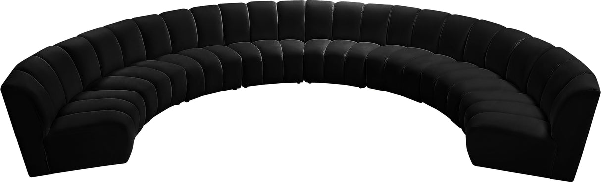 Infinity Black Velvet 8pc. Modular Sectional - galleria furniture outlet