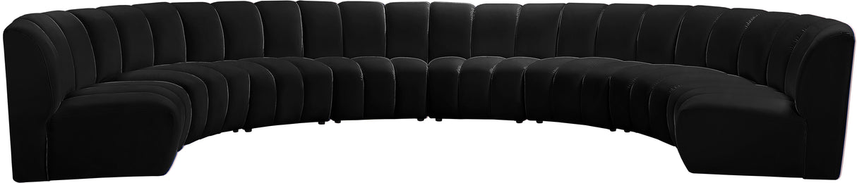 Infinity Black Velvet 8pc. Modular Sectional - galleria furniture outlet