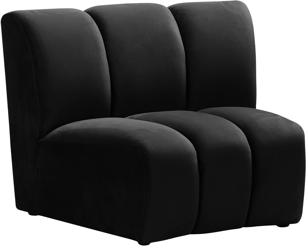 Infinity Black Velvet Modular Chair - galleria furniture outlet