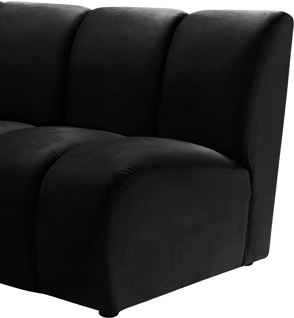 Infinity Black Velvet 5pc. Modular Sectional - galleria furniture outlet