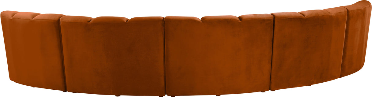 Infinity Cognac Velvet 5pc. Modular Sectional - galleria furniture outlet