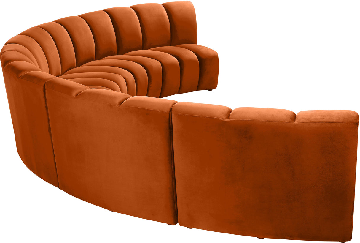 Infinity Cognac Velvet 5pc. Modular Sectional - galleria furniture outlet