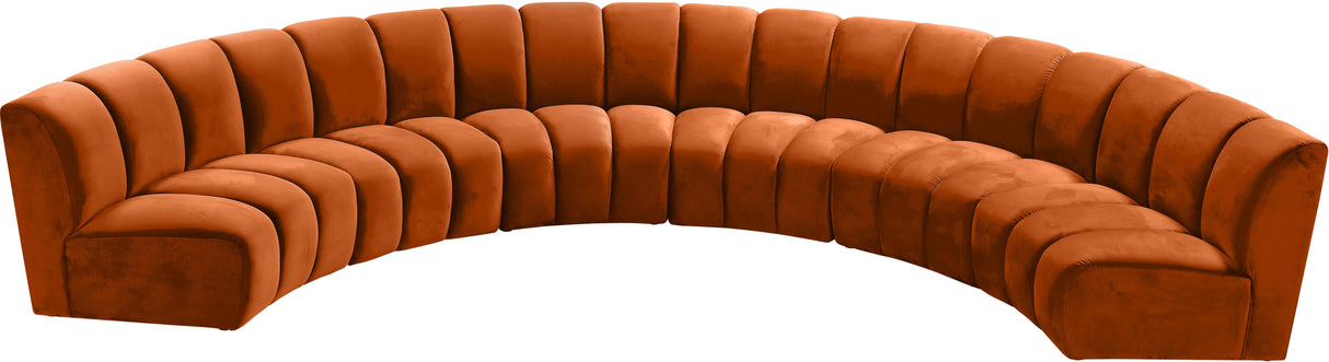 Infinity Cognac Velvet 6pc. Modular Sectional - galleria furniture outlet