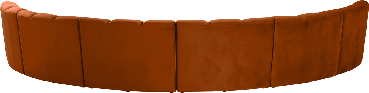 Infinity Cognac Velvet 6pc. Modular Sectional - galleria furniture outlet