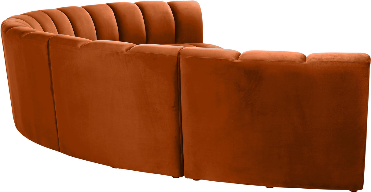 Infinity Cognac Velvet 6pc. Modular Sectional - galleria furniture outlet