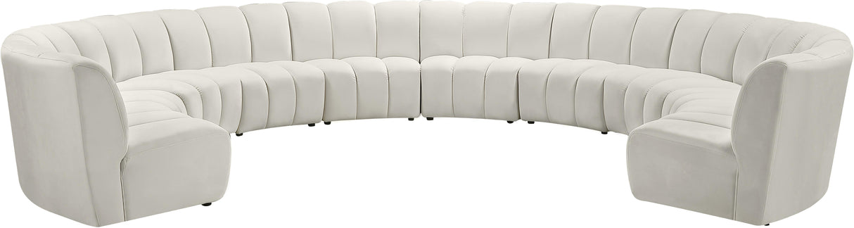 Infinity Cream Velvet 10pc. Modular Sectional - galleria furniture outlet
