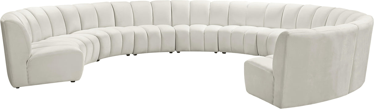 Infinity Cream Velvet 10pc. Modular Sectional - galleria furniture outlet