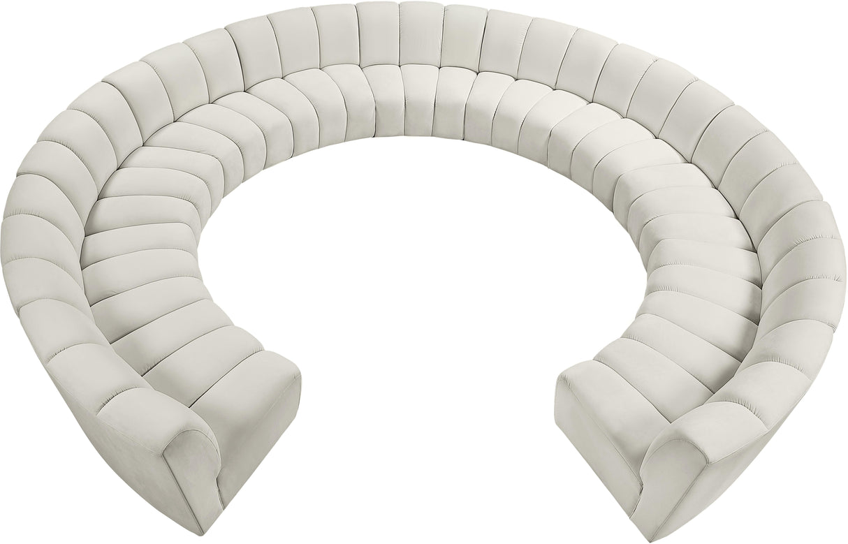 Infinity Cream Velvet 11pc. Modular Sectional - galleria furniture outlet
