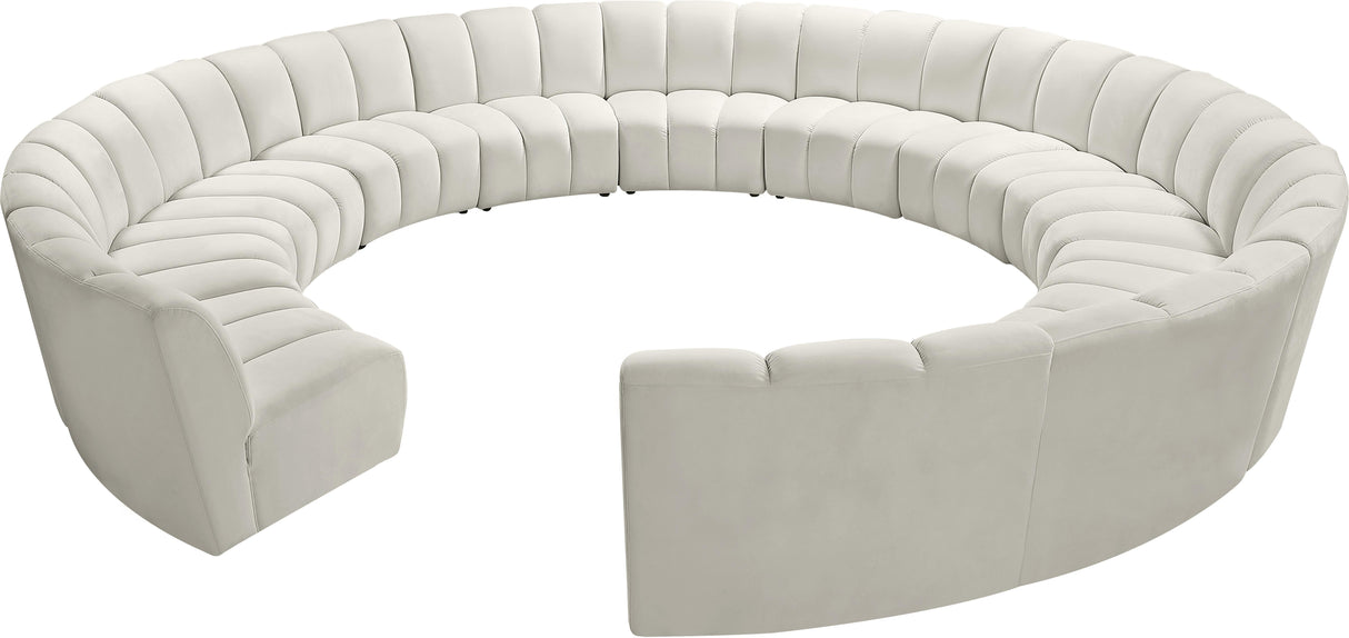 Infinity Cream Velvet 12pc. Modular Sectional - galleria furniture outlet